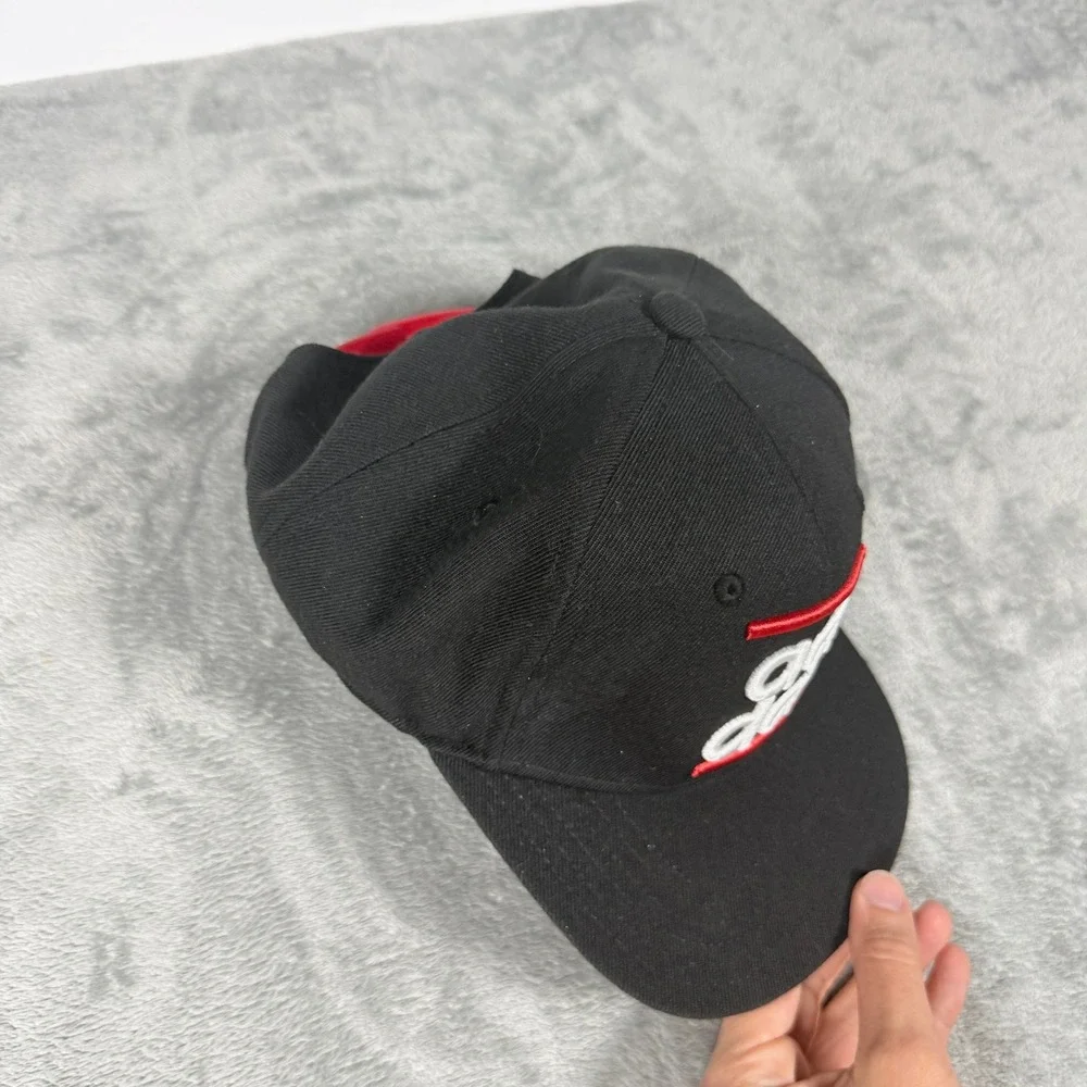 Adidas Snapback Hat Black Red White Trefoil Logo Cap